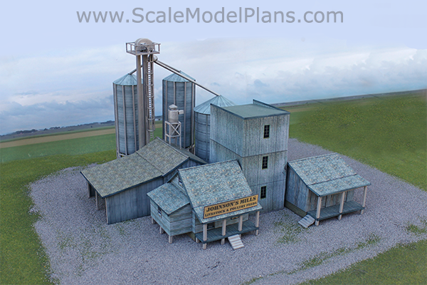 garden scale railway feed mill model
