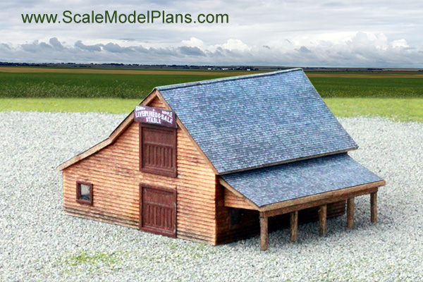 garden scale 1:24 livery stable structure plans
